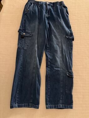 Fivestar General Jerry Leigh Dark Wash Wide Leg Cargo Jeans 9/29